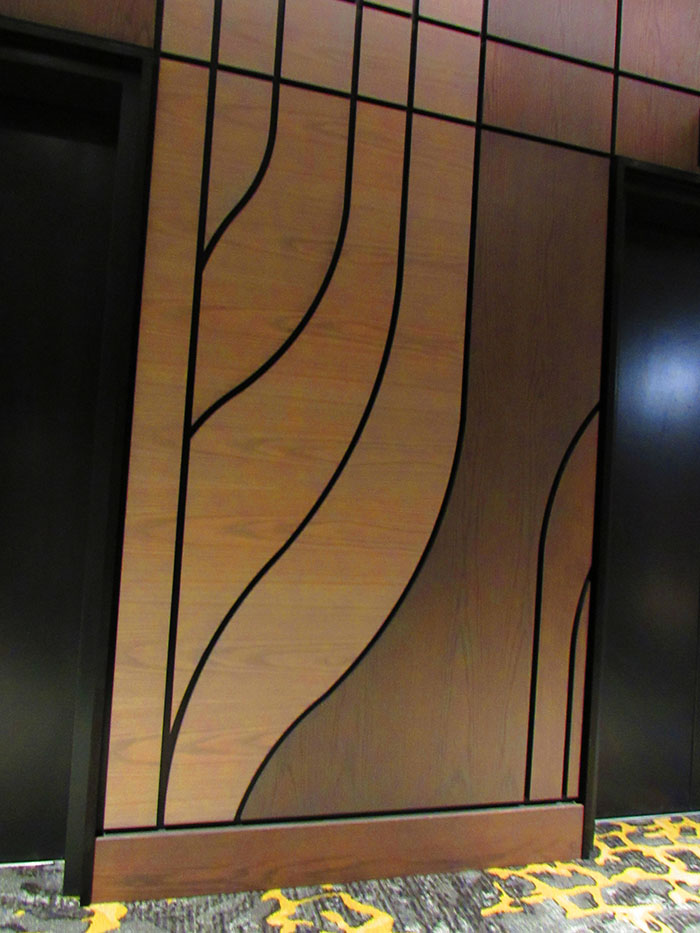 Elevator decor, railroad switches