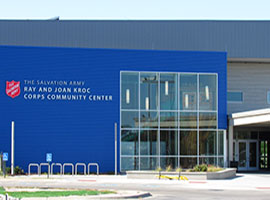 Front of Kroc enter building