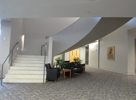 Kroc Center stairs with chairs