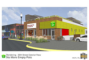Artisr rendering of existing building for No More Empy Pots