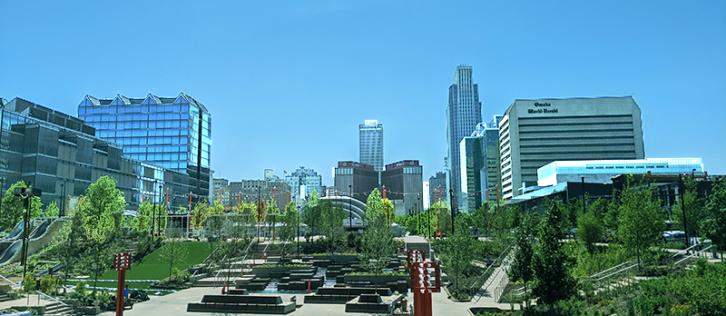 Omaha Skyline View off bridge