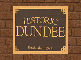 Historic Dundee sign-Established 1894